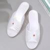 WTEMPO Hollow-out Breathable Flat Thick Heel Anti Slip Casual White Slippers Women's Spring Summer Large Size Solid Color Sandals