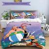 3-teiliges Bettwäscheset mit Asterix dem Gallier Bettbezugset enthält Bettbezug & Kissenbezüge, perfekte Ganzjahres-Schlafzimmerdekoration & Geschenk