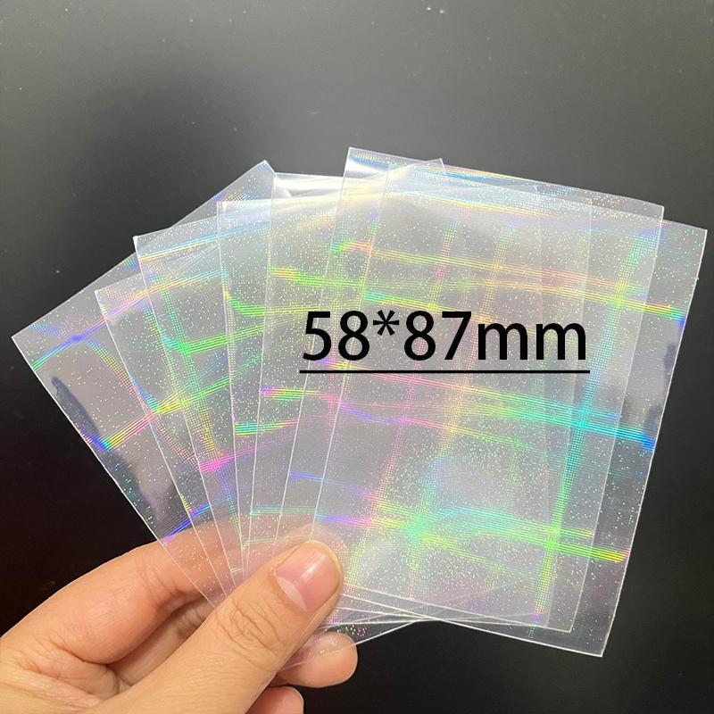 50Pcs Heart Shape Rainbow Star Foil Card Sleeves Top Loading Protector For Board Games Collectible Cards Pos Tarot
