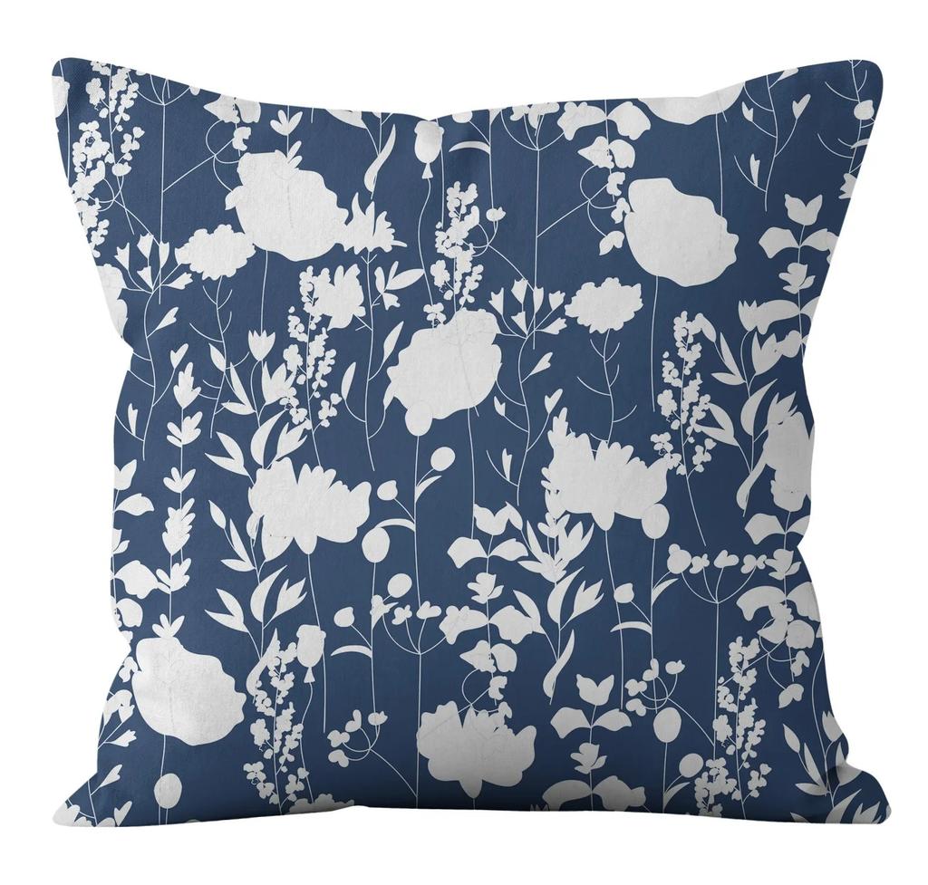 Modern Fashion Nordic Sofa Simple Cushion Cover Living Room Decoration Pillow Cover Navy Blue Geometric Pillow Cover