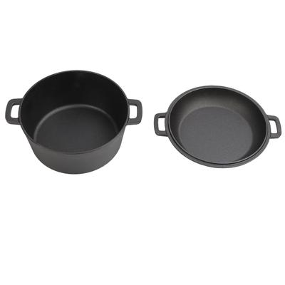 Fırın Tenceresi Tava Kapaklı Pişirme Tavası 4.7L Dökme Demir Çift Saplı Pişirme Kabı Seti Ekmek Kızartma için