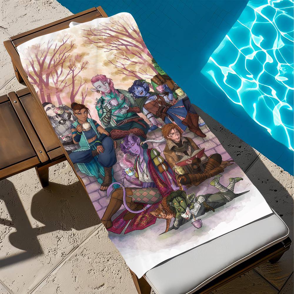Animation The M-mighty Nein Towel Large Quick-Drying Microfiber soft Beach Towel for Travel Fitness Sauna Bathing Camping