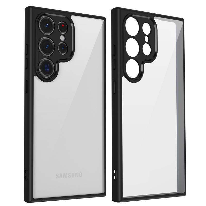 For Samsung Galaxy S24 Ultra Case Plating Silicone Bumper Shockproof Clear Back Cover Hard Phone Case for Samsung S24Ultra S928B