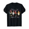 Fun Chicken Christmas T-Shirt Make a List Chicken Did It Twice Naughty List Pattern T-Shirt Men's Soft Breathable Crew