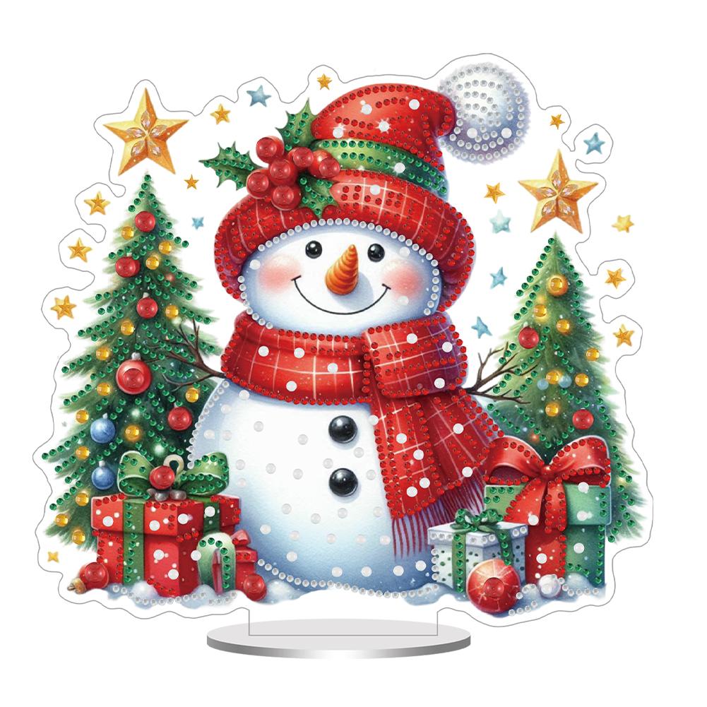 Acrylic Special Shaped Christmas Table Top Diamond Painting Ornament Kits Desktop Diamond Art Kits for Home Office Desktop Decor