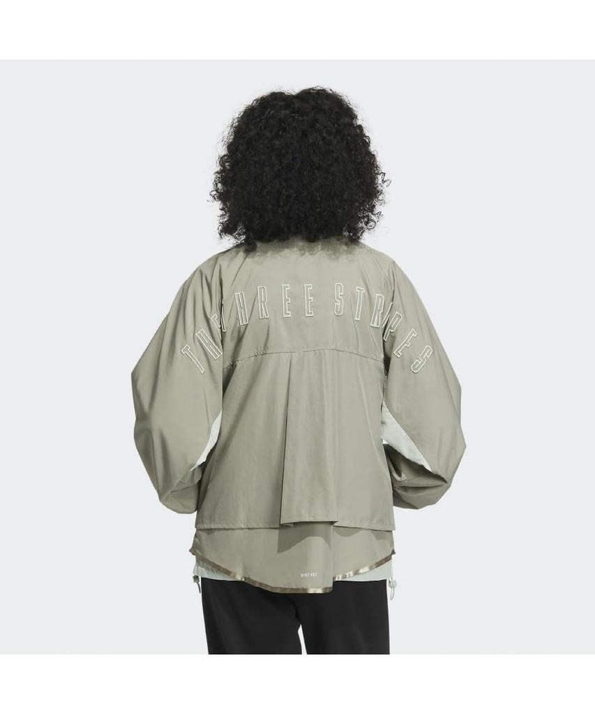 Adidas Jersey Top Word Woven Silver Pebble Medium Jacket, Women's JSY16, (IM8733),