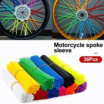 36ks Motocyklové kolo Chránič paprsků Omotávky Ráfky Kryty kožených lemů Potrubí pro MX Motokros Dirt Pit Bike Enduro Supermoto Honda