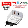 Universal Power Adapter: Compatible with EU, US, UK, AU Standards, featuring 1U + 2PD Charging Ports.