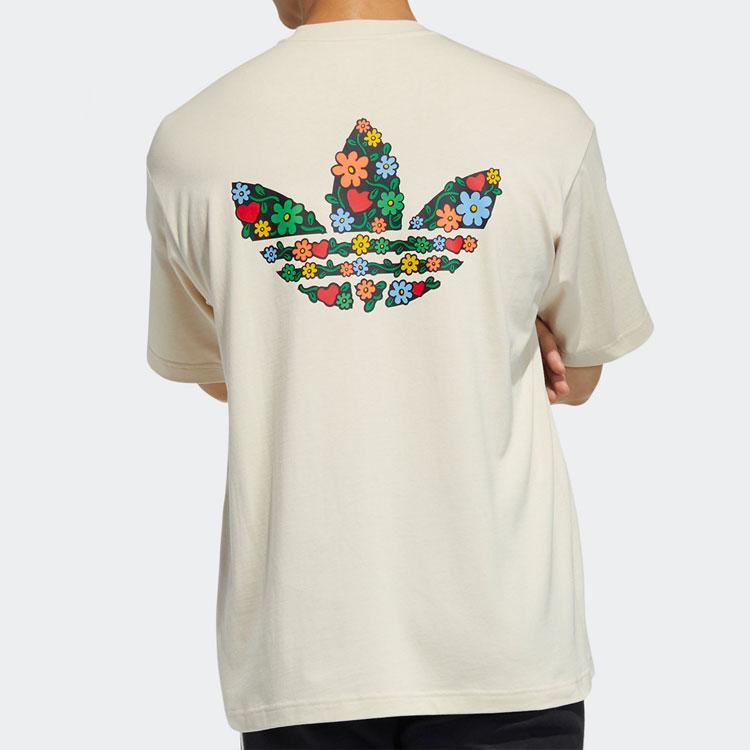Adidas Originals Bee Series Letter Logo Printed Round Neck Short Sleeve T-Shirt Men Tops Khaki HB6862