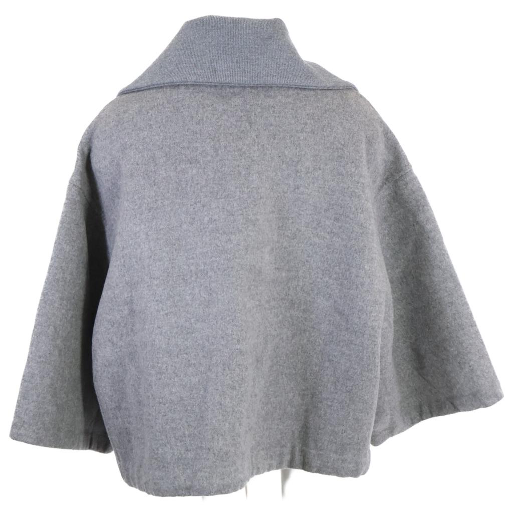 CELINE cashmere100 Triomphe Hardware Half-Zip Pullover tops 34 grayUsed