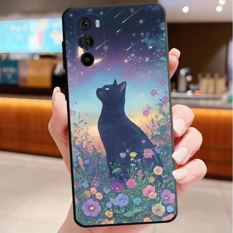 Black Cat Phone Case For Motorola Edge 60 50 40 Pro 60 50 40 30 Ultra Neo Fusion Moto G Play G Stylus G Carcasas