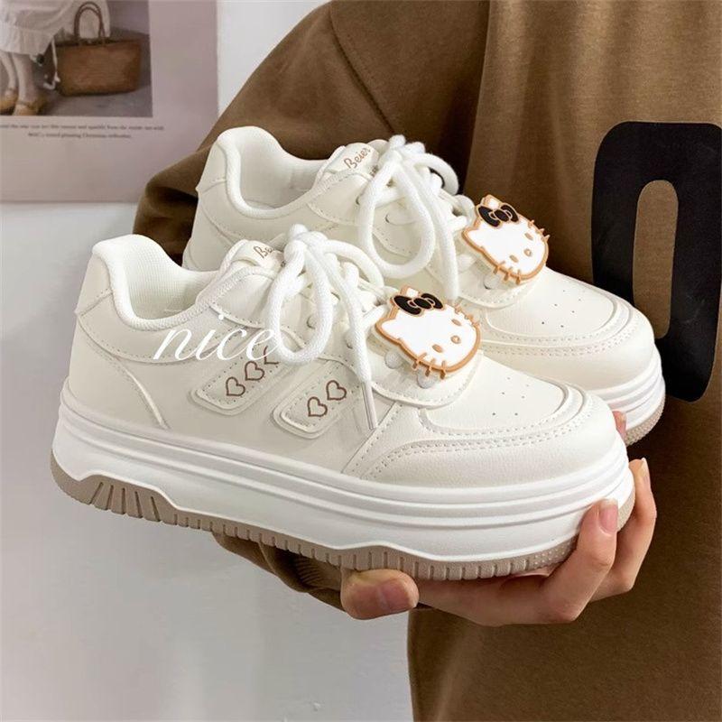 Autumn and winter cute big head white shoes children's shoes platform 2025 new versatile bread shoes sports and leisure board shoes