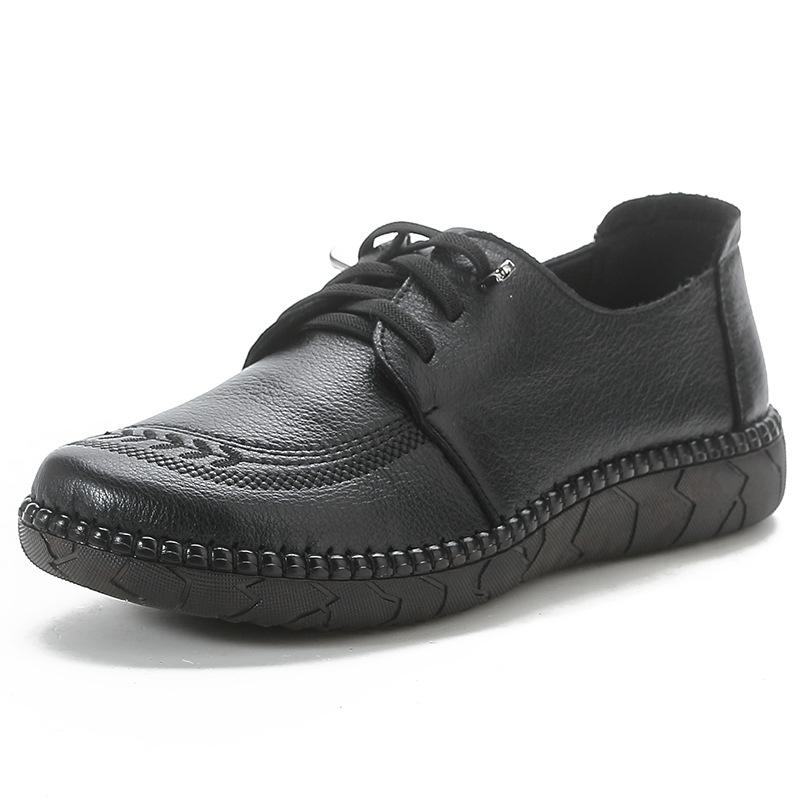 Autumn first layer cowhide retro women's shoes comfortable beef tendon soft sole mother shoes genuine leather platform leather shoes low heel