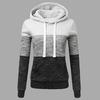 Fashion Womens Casual Hoodies Sweatshirt Patchwork Ladies Hooded Blouse Pullover