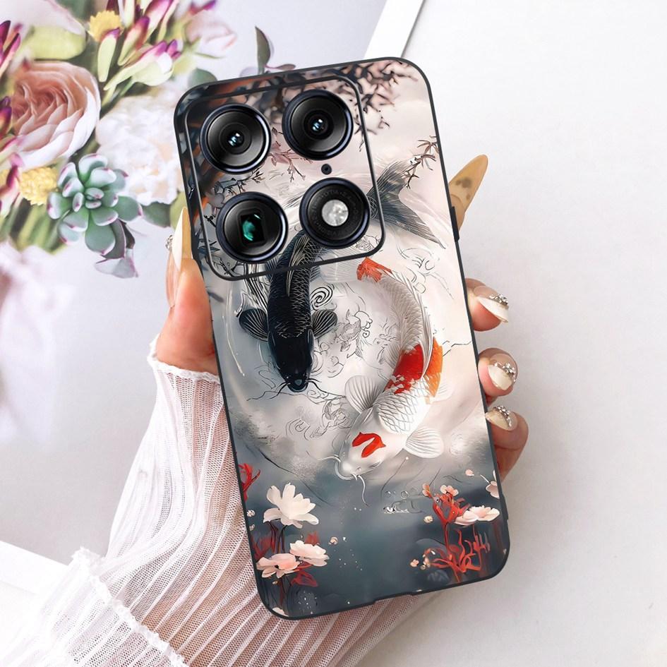 For Motorola Signature 2026 Case Popular Flower Marble Painted Cover Soft Silicone Black Phone Shell For Moto X70 Air Pro Fundas