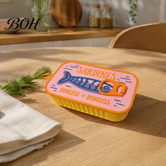Reise Schmuckbehälter Sardinenbox mit Fischgräten-Trennwänden, Kompaktes Mini Neuheit Aufbewahrungsetui, Ringe Ohrringe Halsketten für Frauen Kleines Accessoire