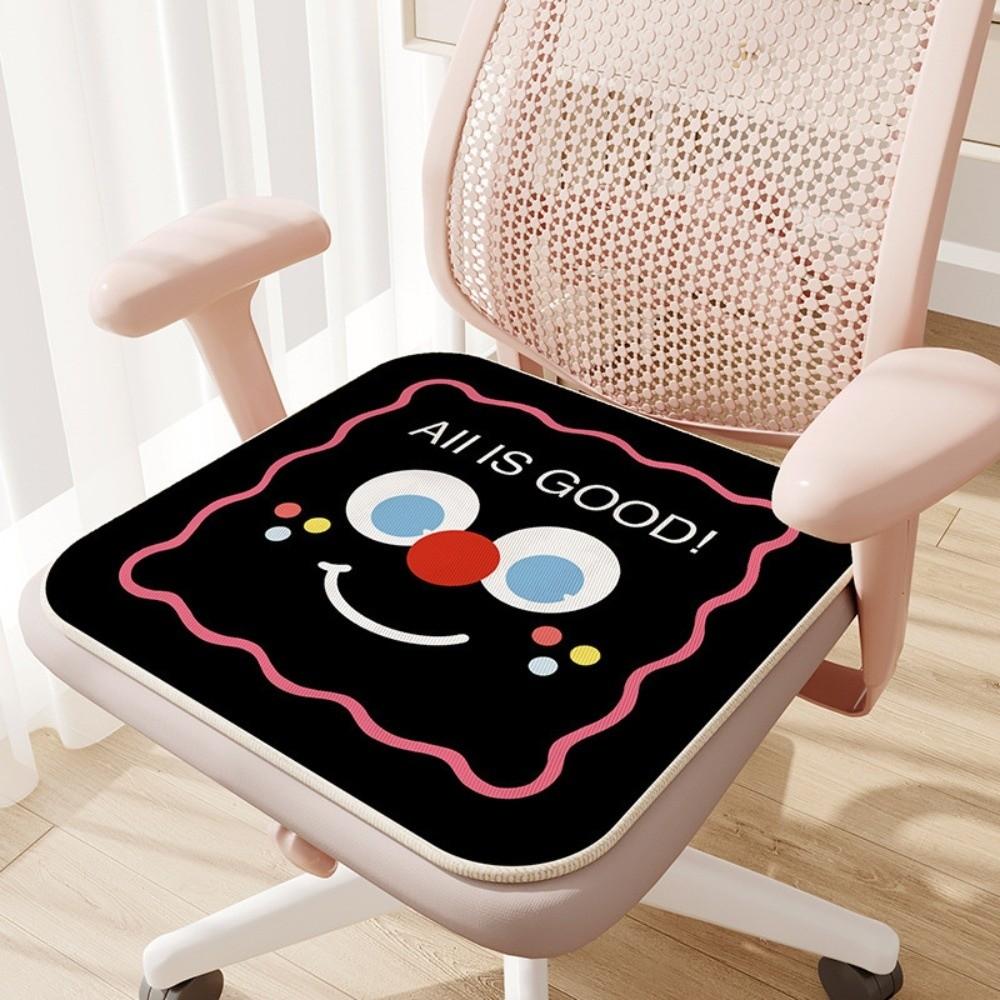 Breathable Cartoon Chair Cushion Non-slip Cooling Cushion Cute Ice Silk Seat Cushion Office Chair чёрный