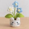 New Animal Crochet Flower Pot Cute Handwoven Flowers Knitting Flower Bookshelf Car Decoration Friends Gifts