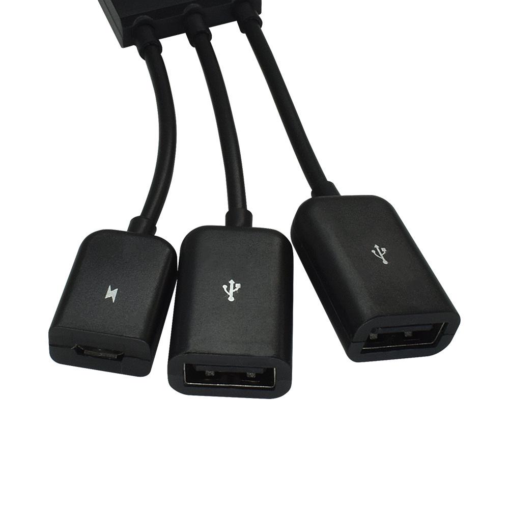 Multi-Functional Three-in-One OTG Adapter Cable for Android Micro USB: Connect Mouse & Keyboard with Power Supply