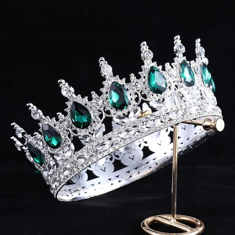 1pc Luxury Jewelry Bride Tiaras Crown Colorful Gemstones Birthday Ceremonies Photography Props Fashion Hair Accessories Crown