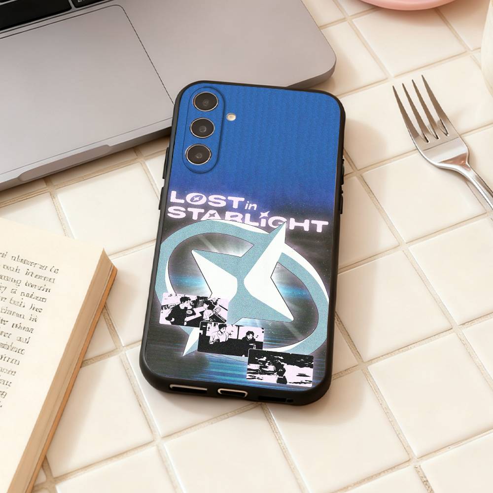 

L-Lost in Starlight phone Case For Samsung Galaxy A73,A72,A71,A70,A53,A52,A51,Others Soft Black Shell Samsung a22 5g