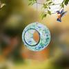 Colorful Glass Bird Feeder Fly Through Round Bird Feeder Outside Hanging Feeder to Attract Wild Birds for Garden Yard Deck Patio Decor