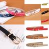 Fashionable Candy Color Women's Thin Faux Leather Belt With Alloy Pin Buckle