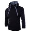 Men's Hoodies Long Sleeve Sweatshirts  Top Jacket Zipper Hooded Pullover High Neck Coat Black Sweater Plus Size