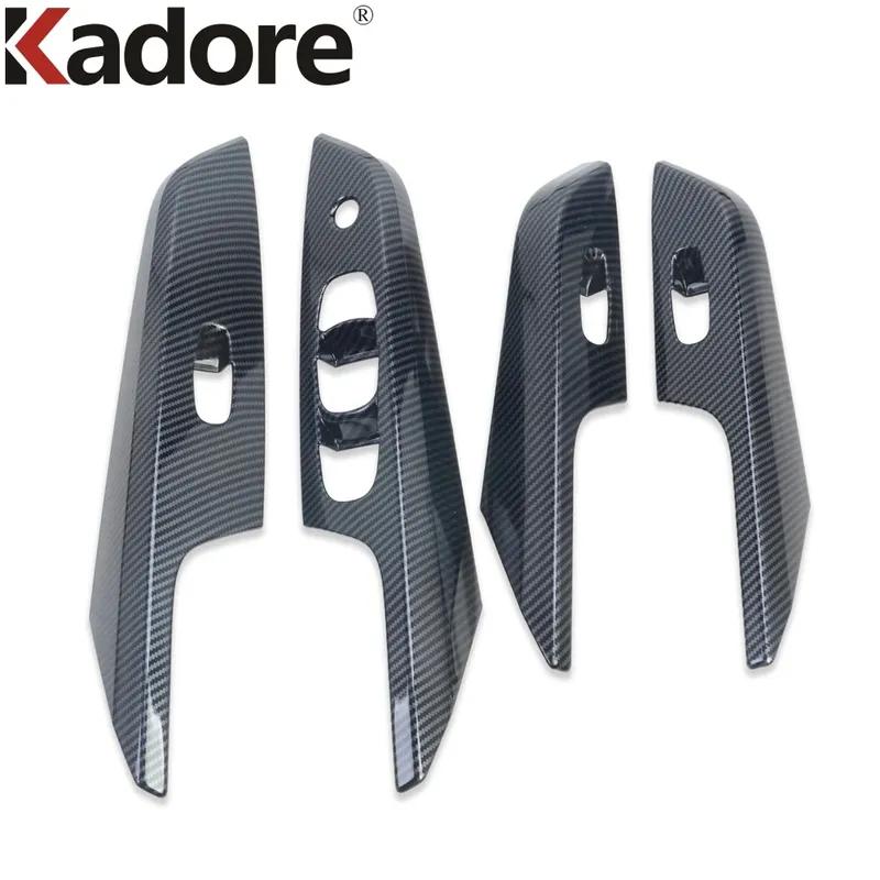 For Nissan Navara NP300 ST 2014-2018  Carbon Fiber Car Interior Door Window Lift Switch Button Panel Cover Trim Accessories