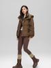 Women's Autumn and Winter Coat Solid Color Stand Collar Hooded Loose Short Thickened Windproof Women's Jacket