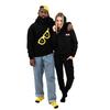 Czarna Bluza Oversized Z Modnym Motywem Okularów, Stylowa I Wygodna, M