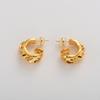 Must Enter Unique Personality Irregular Copper Plated 18K Real Gold Earrings S925 Silver Needle Stud Earrings Niche Earrings Women