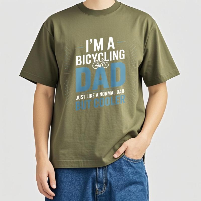 Brand Summer For Him tshirt Im A Bicycling Dad Just Like A Normal Dad But Cooler Short Sleeve Workout Oneck Tshirt