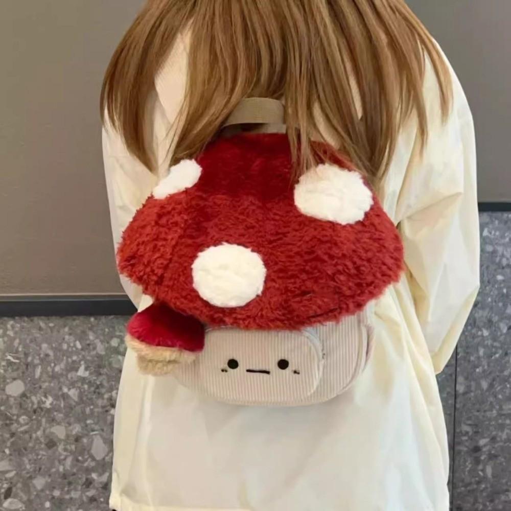 Large Capacity Mushroom Bag Cute Star Design Small Schoolbag Cartoon Backpack Bag Style Mushroom Top Anime Backpack Casual Use