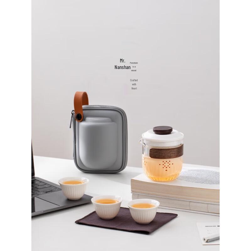 Zen White Portable Ceramic Travel Tea Set