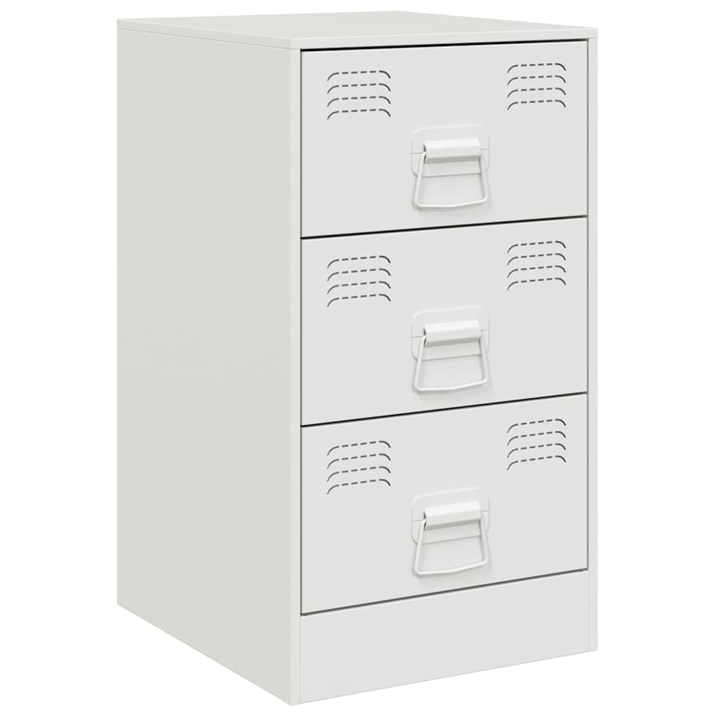 Nightstands 2 pcs White 34.5 x 39 x 62 cm Steel