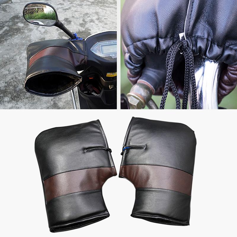 2 Stück Motorrad Lenkerstulpen Handschutz Winter Winddicht Wasserdicht Verdickt Warm Thermisch Mobile Lenkerabdeckung Handschuhe