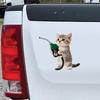 Cute Cat Car Sticker for Fuel Tank Funny Vinyl Decal for Vehicle Exterior Waterproof Scratch Cover Decoration