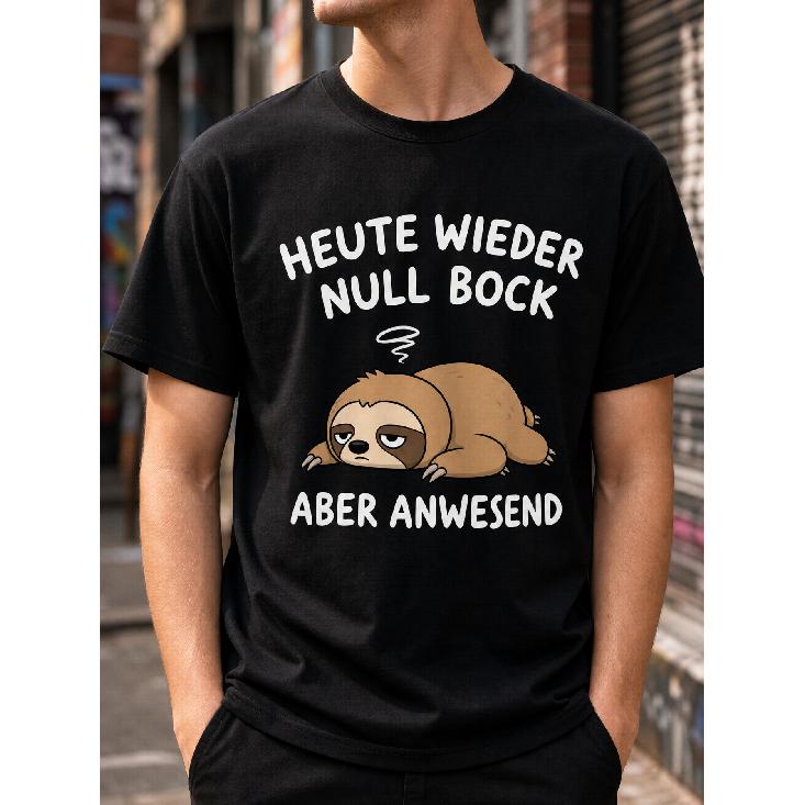 Men s Funny Sloth Graphic Tee Short Sleeve Crew Neck Cotton T-Shirt Casual Daily Wear Relaxed Fit S