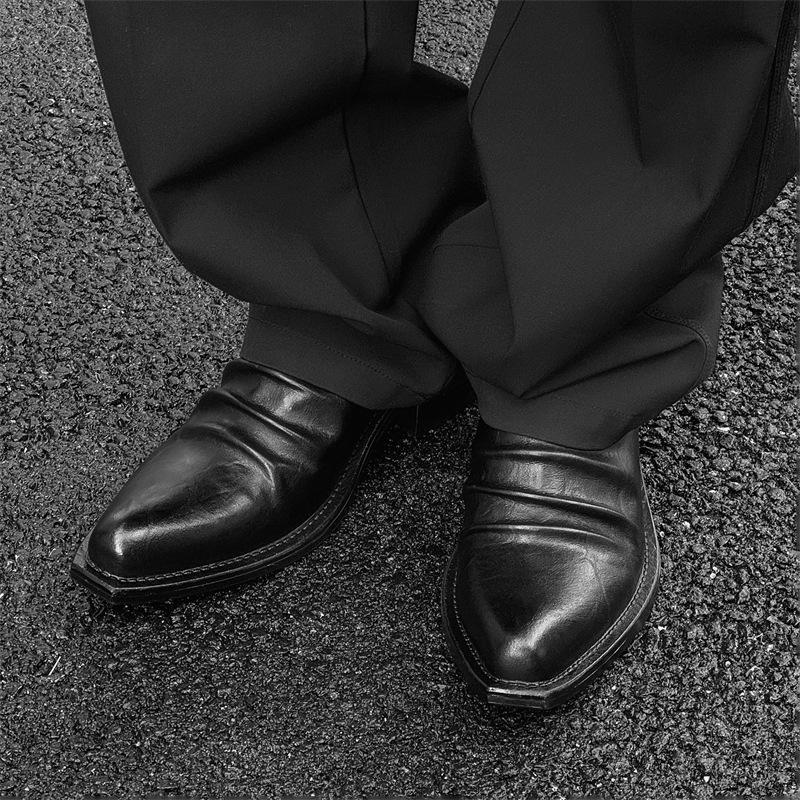 

Черные туфли в стиле ретро для мужчин и женщин в одном стиле, небольшие кожаные туфли с загнутыми вверх головками, заостренные носки увеличены 14747-34747 38 чёрный