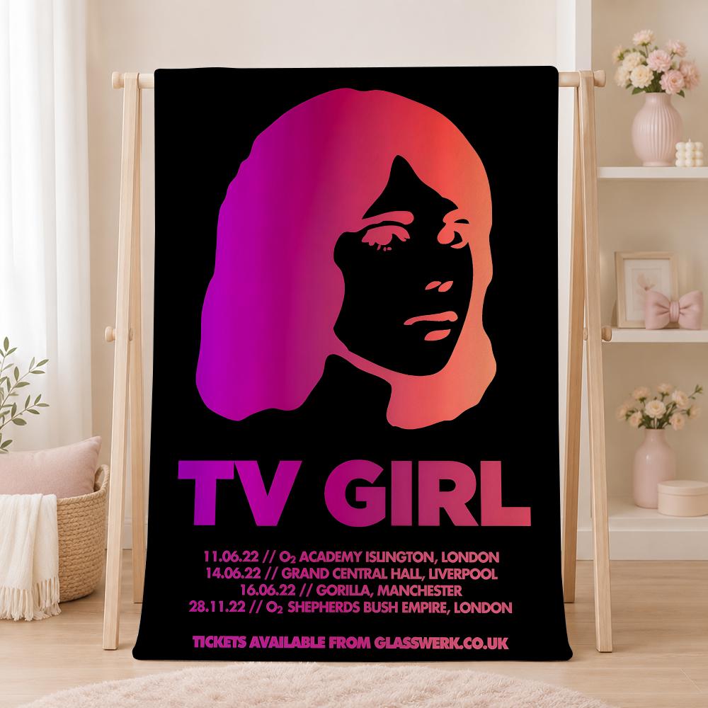 Indie Band T-TV GirlS Throw Summer Flannel Throw Blanket Soft Antistatic Washable KidFriendly Couch Bed