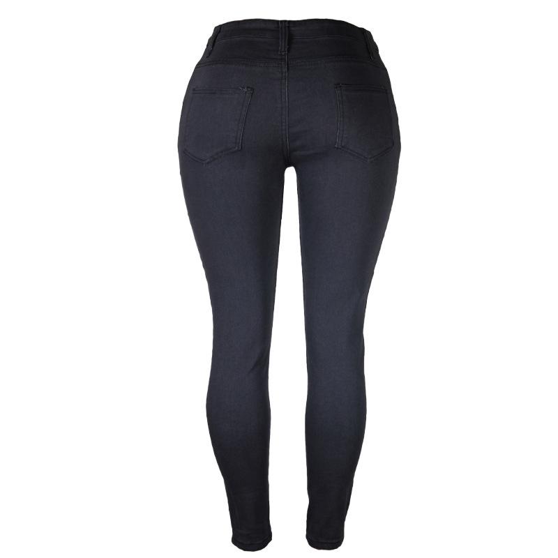 2026 New Fashion Slim Fit Women's Jeans, Solid Color Casual Pencil Pants