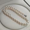 Collar de Perlas de Agua Dulce Naturales 8-9mm Redondas Brillo Fuerte Plata S925 Gargantilla del Día de la Madre con Caja de Regalo
