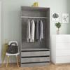 VidaXL Wardrobe Concrete Grey 100x50x200 Cm Engineered Wood 800607