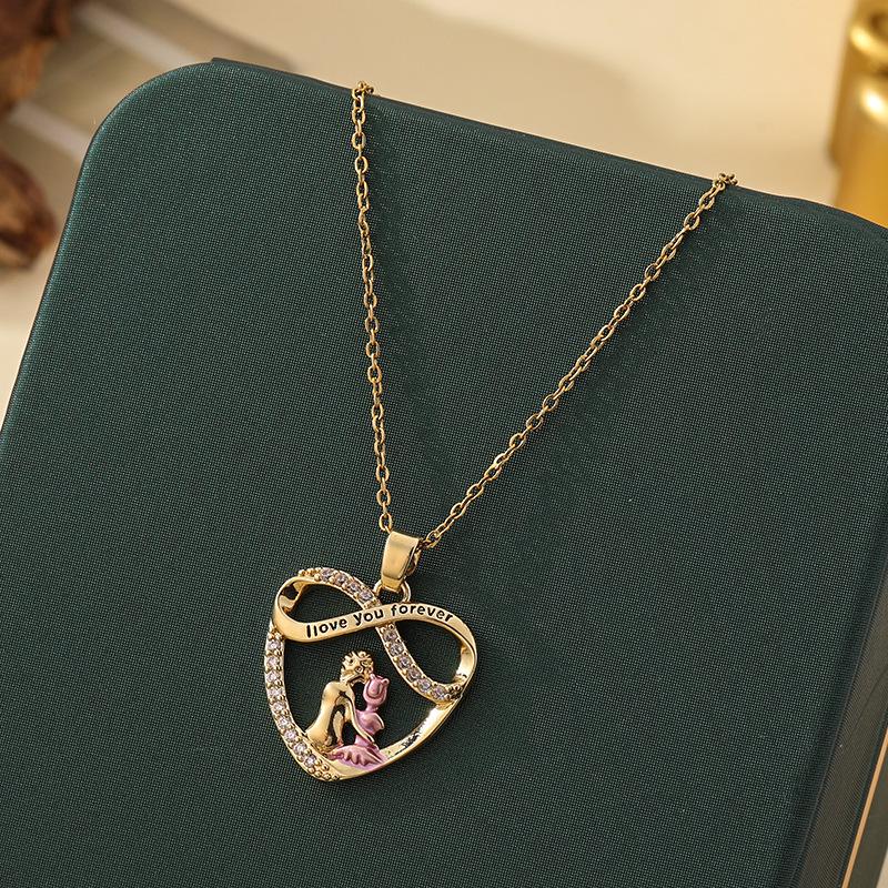 

Ожерелье из титановой стали для мамы и дочери – Элегантное, инкрустированное бриллиантами, персонализированное ювелирное украшение в подарок на День матери золотой