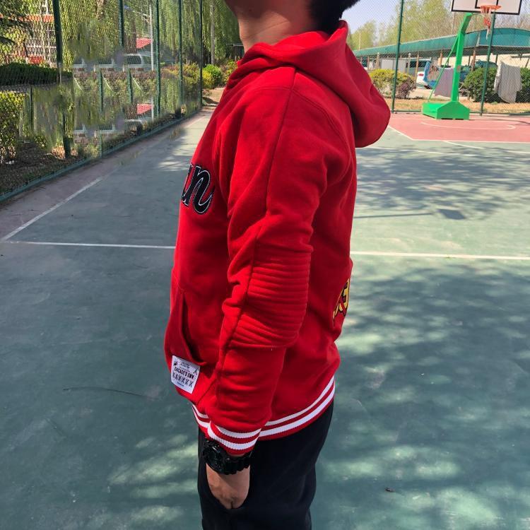 Jordan Logo Print Hoodie Men Tops Red BQ5181-657