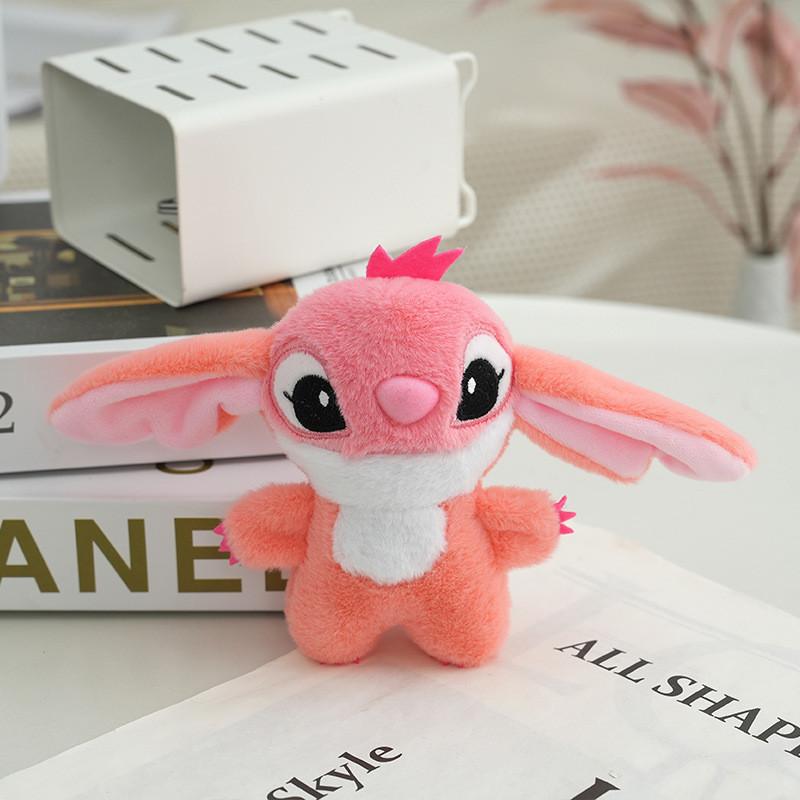 Adorable Cartoon Plush Keychain Stitch Backpack Accessory Cute Couple Birthday Gift Pink