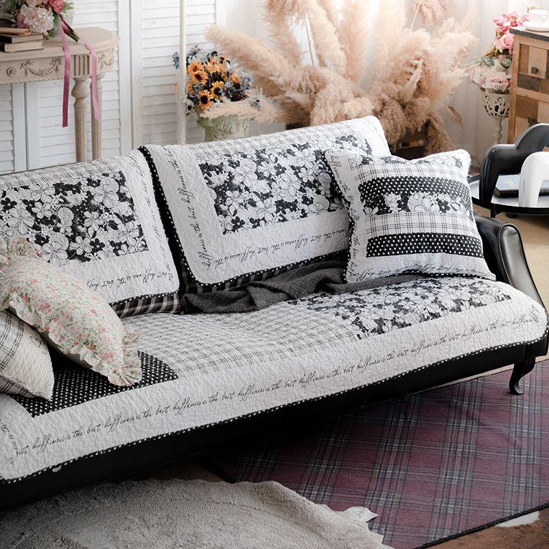 

Nordic Cartoon Cotton Fabric Sofa Cushion Non-Slip Four Seasons Cushion Cloth Universal Combination Leather Sofa Towel Washed Anti-Wrinkle