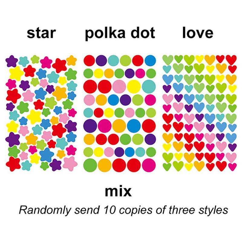 

10 шт. смешанные наклейки, бумажные точки, сердце, звезда, детские милые цветные наклейки, игрушки, альбом, украшение для дневника, наклейка, клейкая этикетка TMZ