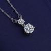 New Fashion 925 Sterling Silver Jewelry Round Zircon Pendants Necklaces Women Fine Semi Rhinestone Circle Clavicle Chain Choker